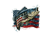 Fish American Flag Sublimation Clipa, an Object Graphic by Regulrcrative (Thumbnail 7 of 7)