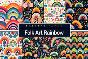 Folk Art Rainbow, a Background Graphic by Printable Treasure