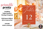 Blush Wedding Table Number Mockup, a Product Mockup by Printable Pretty Studio (Thumbnail 3 of 10)