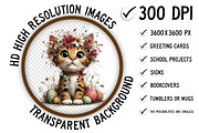 Whimsical Easter Cats Clipart Png, an Illustration by Craft Nest (Thumbnail 2 of 10)