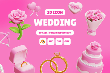 Wedding 3D Icons