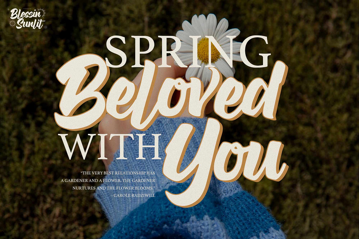 Blessin Sunlit – Clean Brush, a Handwritten Font by Gassstype (Photo 4 of 8)