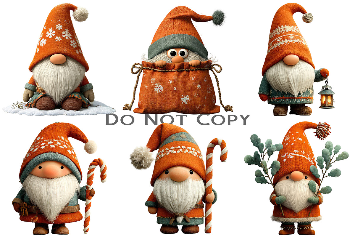 Whimsical Christmas Gnome Clipart, an Illustration by Craft Nest (Photo 2 of 10)