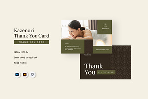 Kazenori - Thank You Card, a Print Template by Fannan Studio