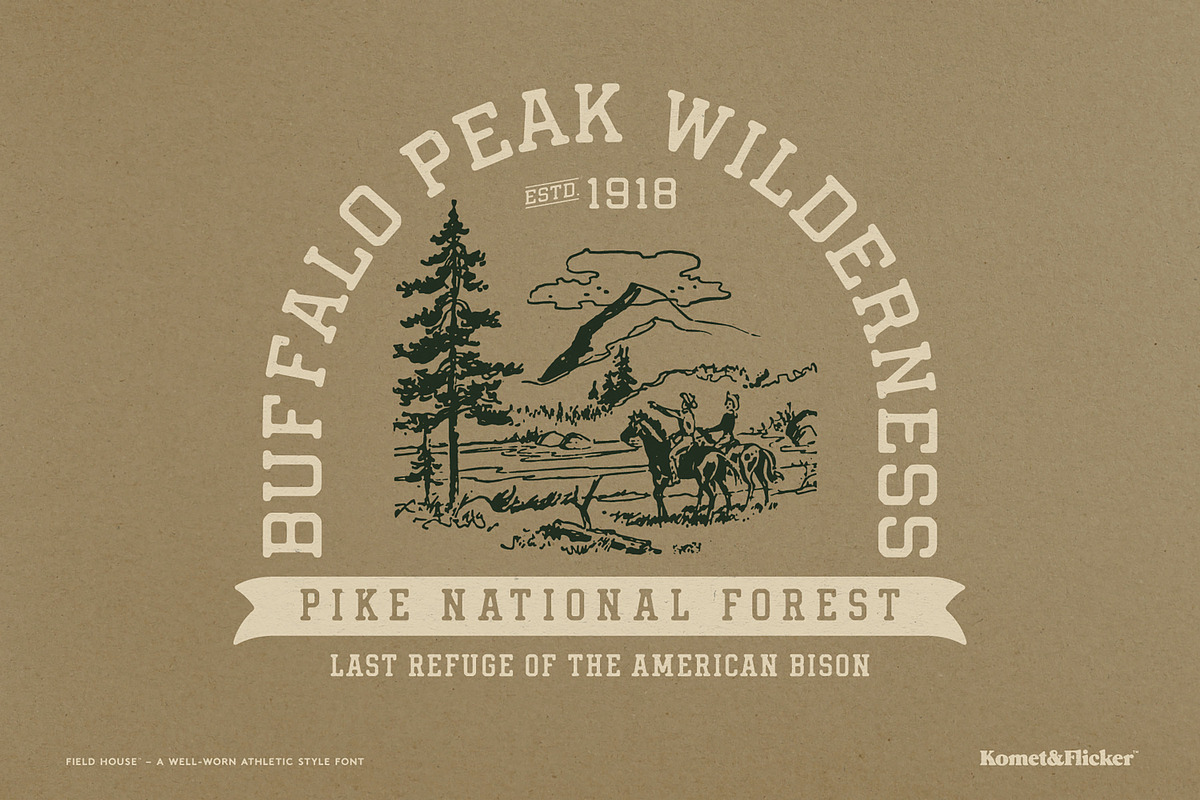 Field House - A Rustic Athletic Font, a Slab Serif Font by Komet & Flicker (Photo 3 of 14)