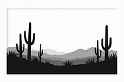 Cactus Desert Landscape Silhouette, an Illustration by abu67222 (Thumbnail 7 of 15)