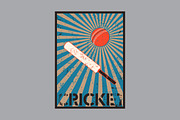 Cricket vintage vector poster set., a Sport Illustration by PoPaShop (Thumbnail 9 of 9)