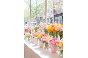 Window display of beautiful blooming, a Nature Photo by Lermont51