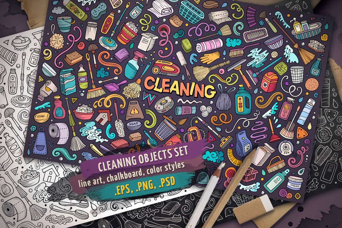 Cleaning Objects & Symbols Set, an Object Graphic by BALABOLKA (Photo 1 of 4)