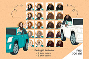Road Trip Clipart | Summer Girl, a Person Illustration by GlamArtZhanna (Thumbnail 3 of 5)