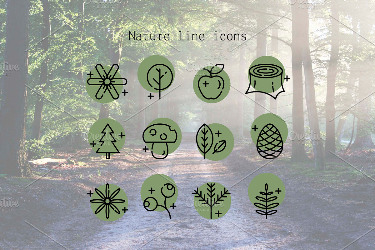 Nature line icons, a Duotone Icon by Lyolya Profitrolya (Photo 1 of 2)