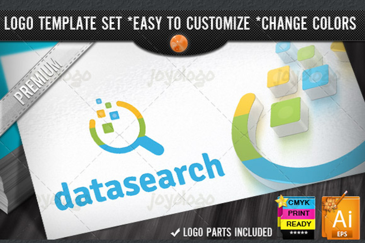 Circuits Data Search Logo Template, a Branding & Logo Template by joyologo (Photo 1 of 3)