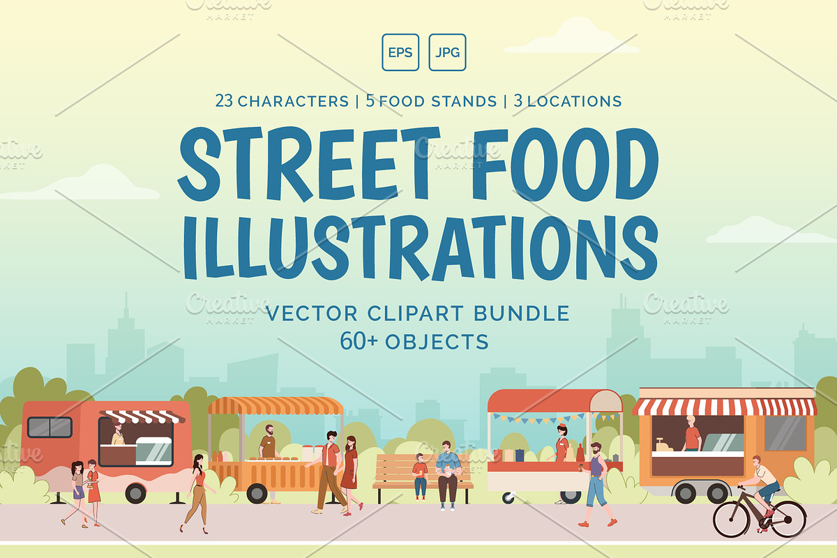Street Food Festival Illustration, an Object Graphic by 35lab (Photo 1 of 9)
