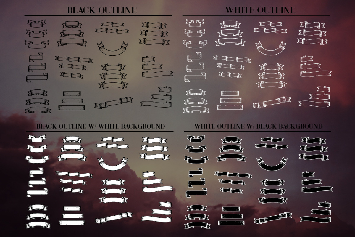Hand Drawn Hipster Banner Pack, an Illustration by cloverandcrow (Photo 3 of 3)