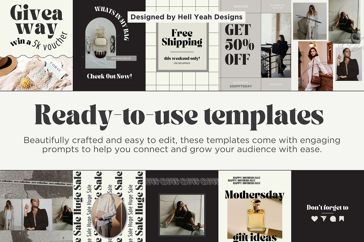 Monochrome Instagram Post Templates preview 5