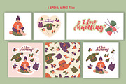 Knitting Girl Vector Clipart Set, a Person Illustration by Natali_Zhy (Thumbnail 2 of 4)