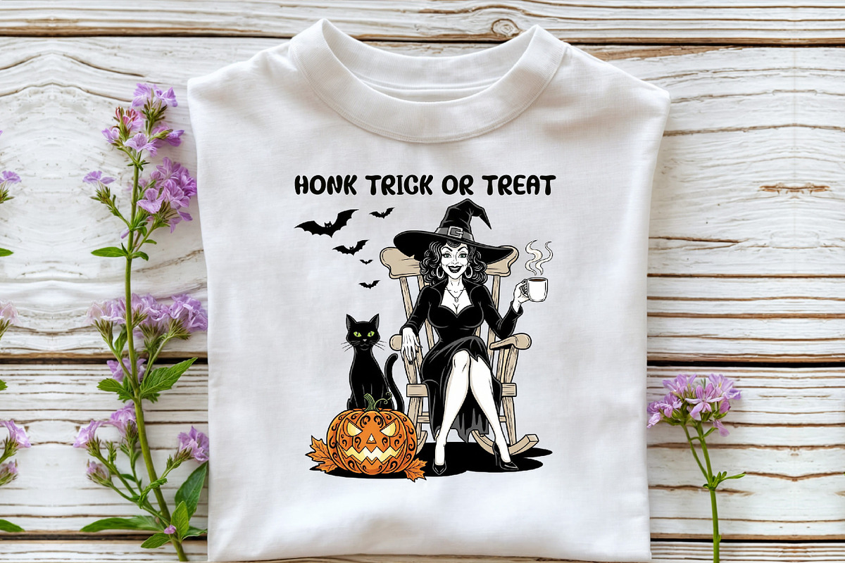 Halloween Witch Coffee Cat, Vintage, an Illustration by DreamCafeArt (Photo 3 of 7)