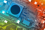 Electronic circuit board close up featuring background, blue, and board, a Technology Photo by RGdesign (Thumbnail 1 of 2)