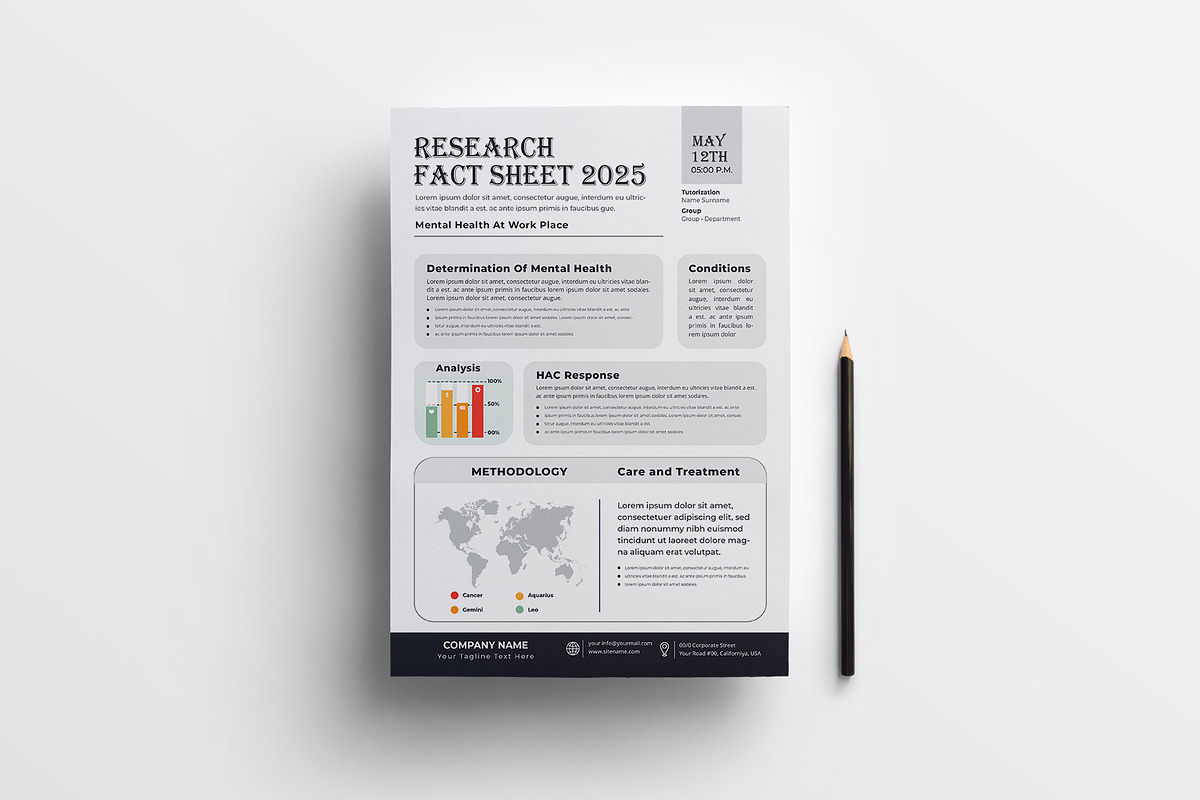 Research fact sheet | Word & Indesig, a Brochure Template by obayes (Photo 2 of 3)