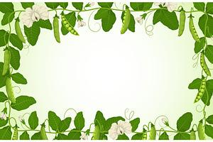 Green peas frame. Legume crops with, a Food Illustration by YummyBuum
