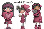 Whimsical Cupid Valentine Clipart, an Illustration by cherrydesign (Thumbnail 2 of 4)