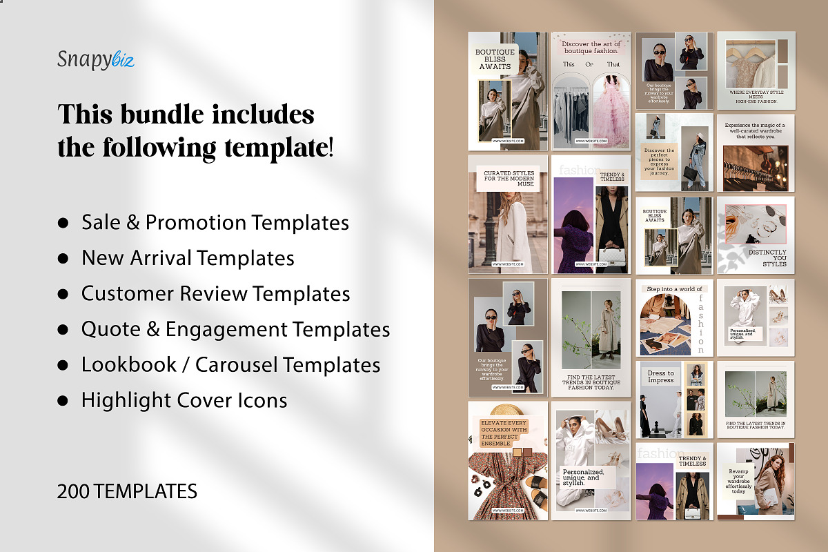 Fashion Canva Social Media Templates, a Social Media Template by Snapybiz (Photo 4 of 9)