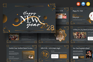 Happy New Year Presentation Template, a Presentation Template by Creatiya Type