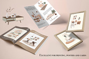 Boho Furniture set. Scene creator, a Decorative Illustration by ApetekMarket (Thumbnail 5 of 8)