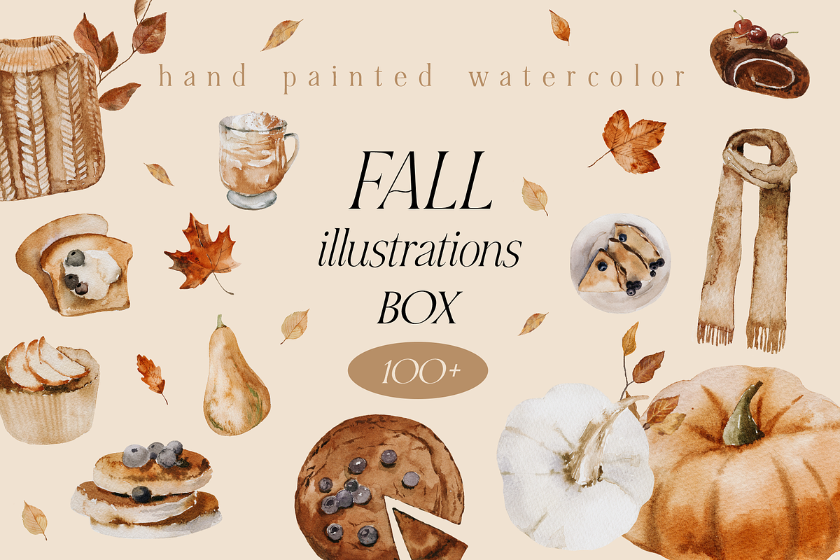 Fall illustration BOX - watercolor, a Seasonal Illustration by Youksy (Photo 1 of 10)