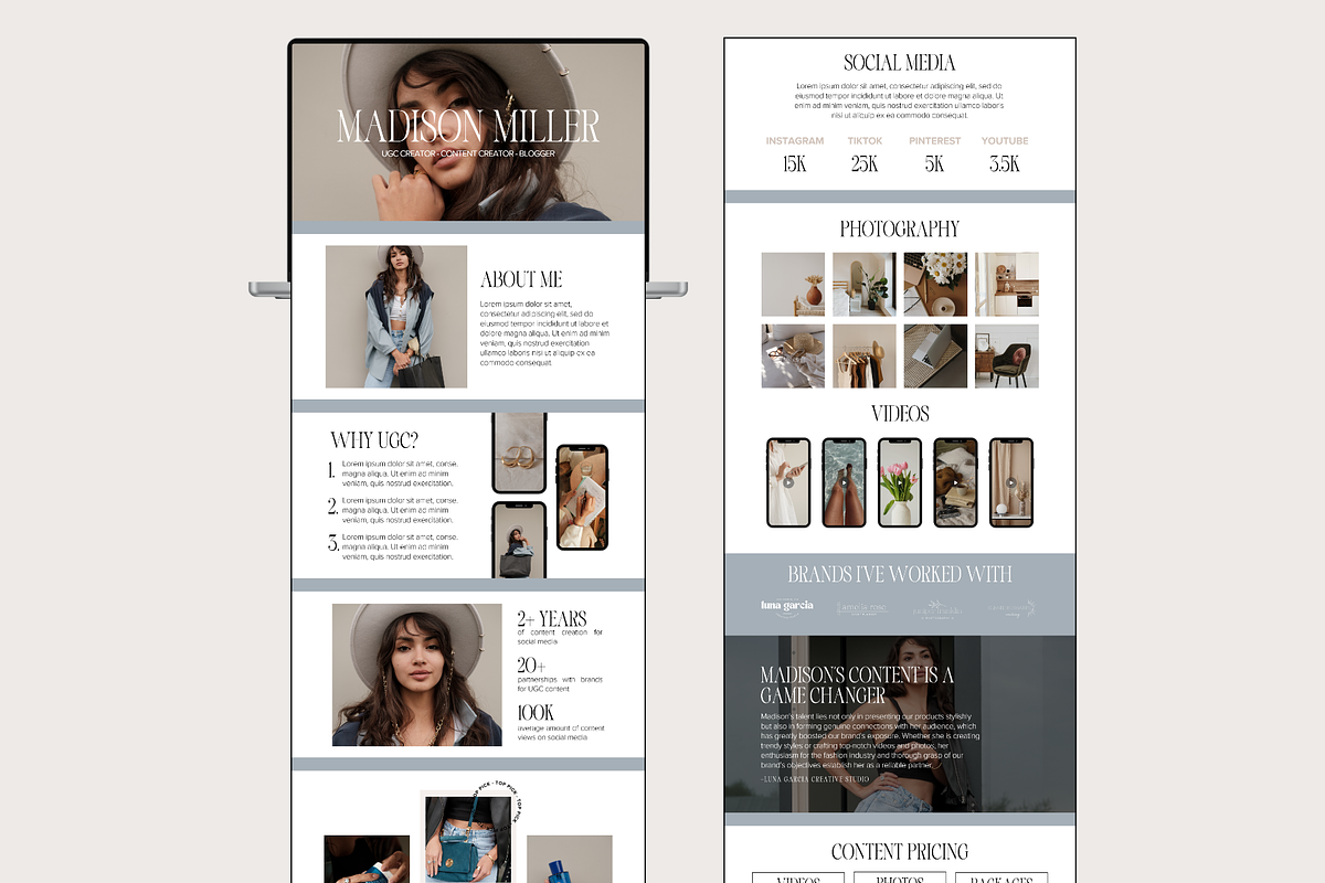 Canva Website - UGC Portfolio, a Landing Page Template by thebrandcove (Photo 2 of 6)