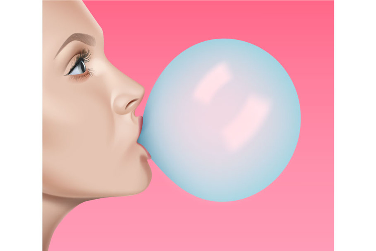 Set — Girl with Chewing Gum, a Healthcare Illustration by Zonda (Photo 3 of 5)
