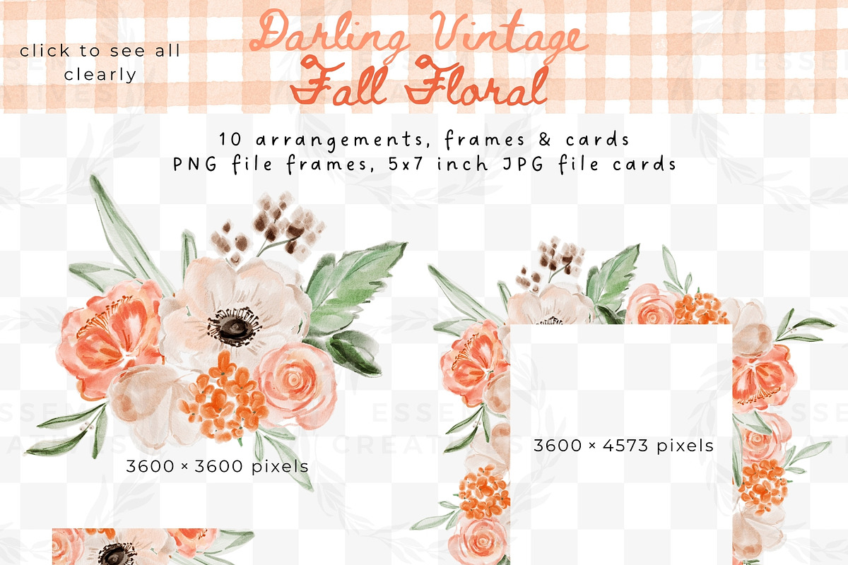 Boho Fall Floral Watercolor Clipart, a Background Graphic by Essem Creatives (Photo 2 of 9)