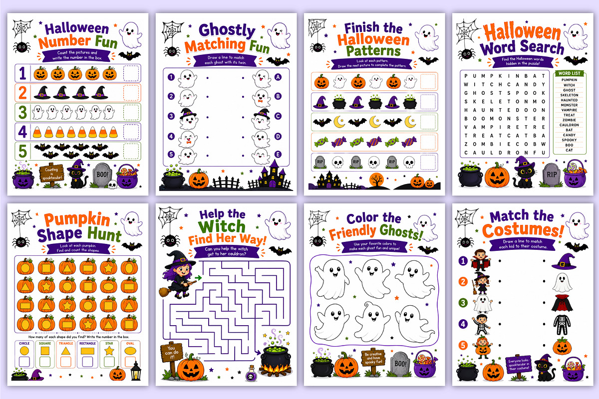 Halloween Fun Activity Book Kdp, a Stationery Template by Mustafiz (Photo 4 of 5)