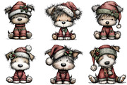 Christmas Cute Dog Clipart, an Illustration by DreamArtGraphic (Thumbnail 2 of 6)