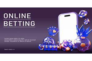 Online betting 3d banner. Casino or, a Sport Illustration by Marozhkastudio
