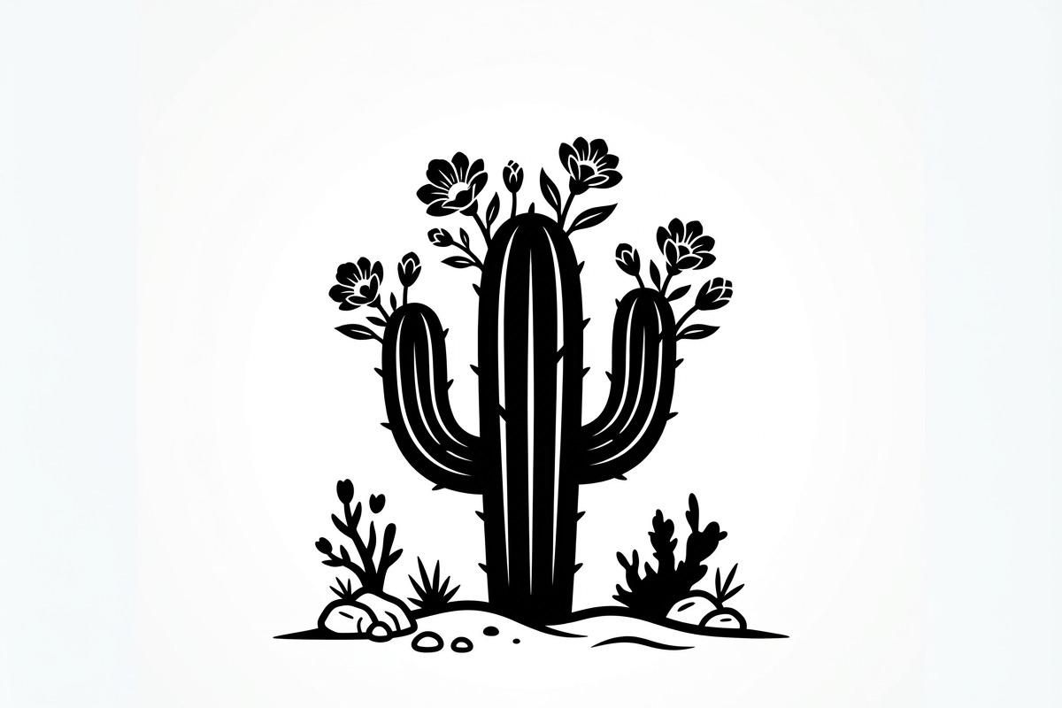 60 Desert Cactus Floral Silhouette, a Seasonal Illustration by Amazin_art (Photo 32 of 35)