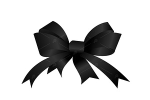 Black gift bow with 4 bows & 4 ends