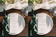 4x9.25 Green Wedding Menu Mockup, an Advertising Mockup by Serenefeeling (Thumbnail 2 of 6)