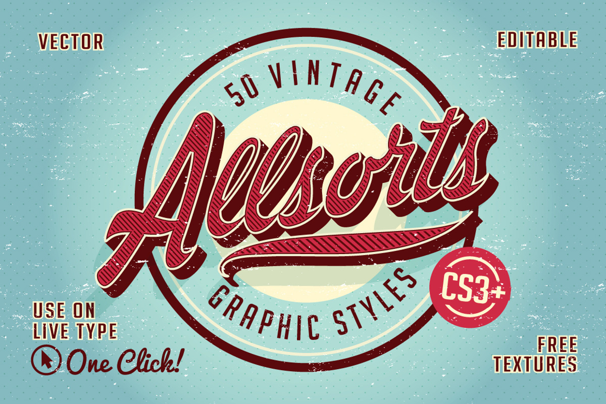 Vintage Allsorts Graphic Styles, a Layer Style Add-On by Designdell (Photo 5 of 5)