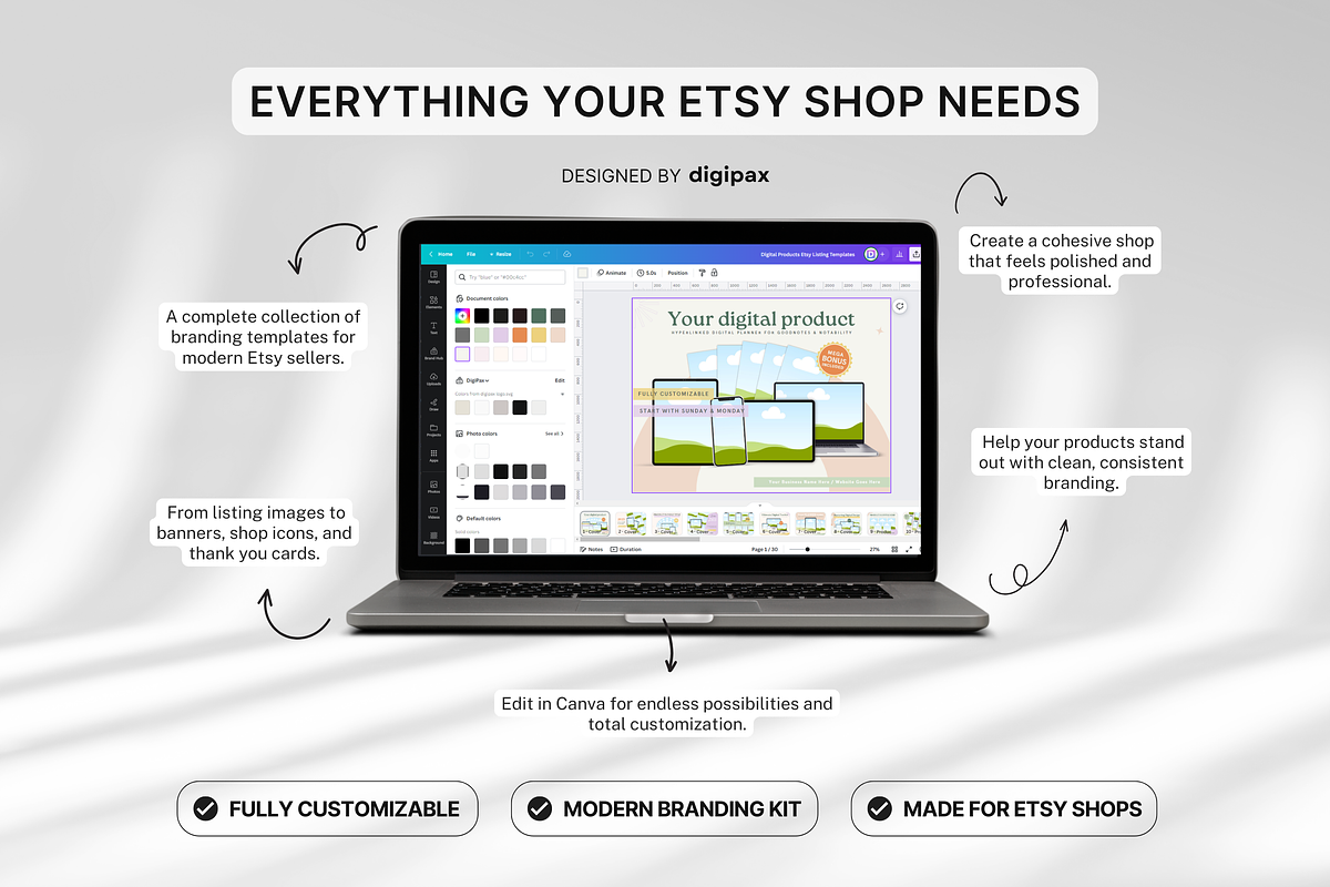 Etsy Shop Bundle Canva Templates, a Branding & Logo Template by DigiPax (Photo 10 of 11)