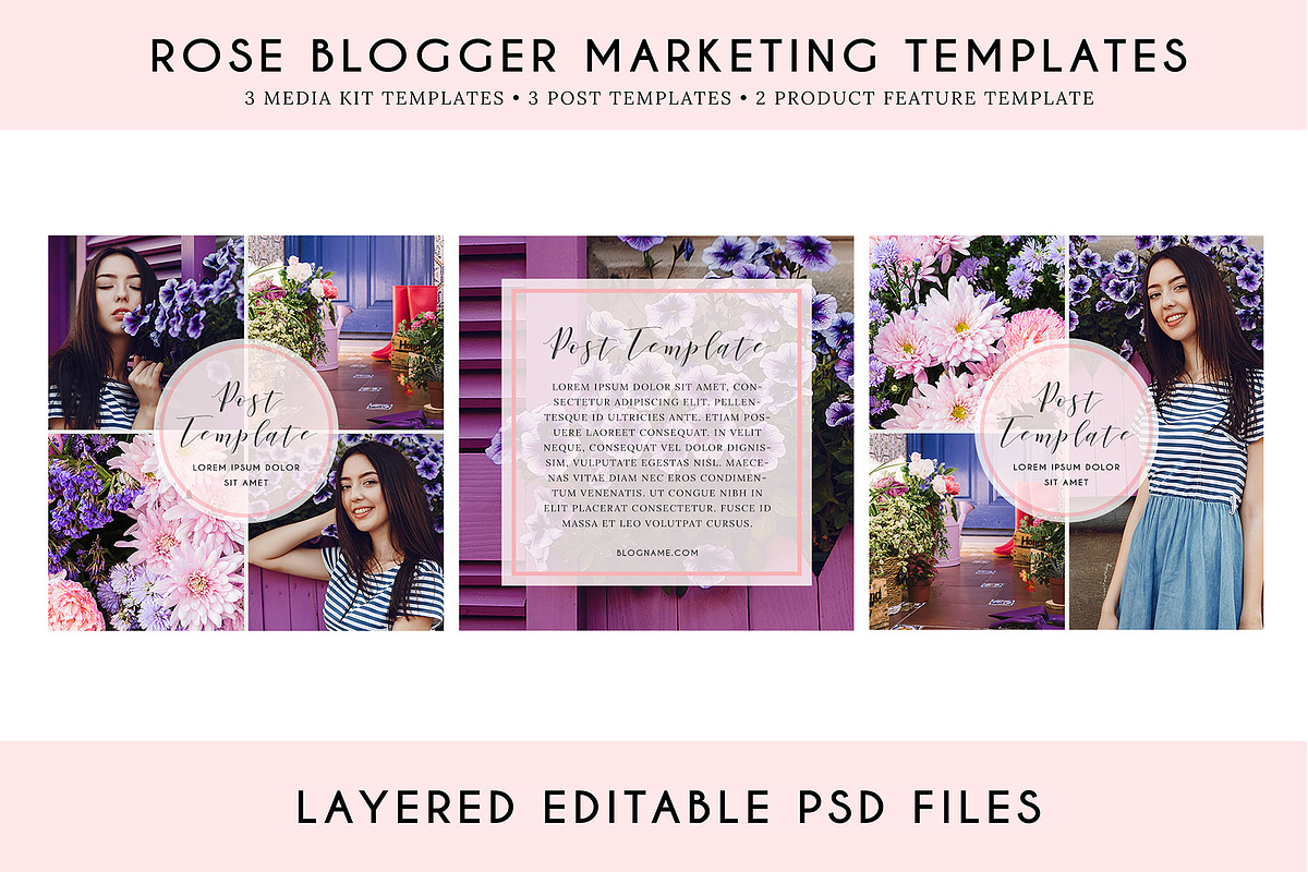Rose Blogger Marketing Template Pack, a Stationery Template by Minty Fox Designs  (Photo 2 of 6)