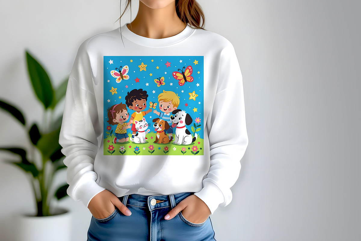 Children Enjoying the Outdoors, a Person Illustration by Sharon Schwalbe (Photo 3 of 4)