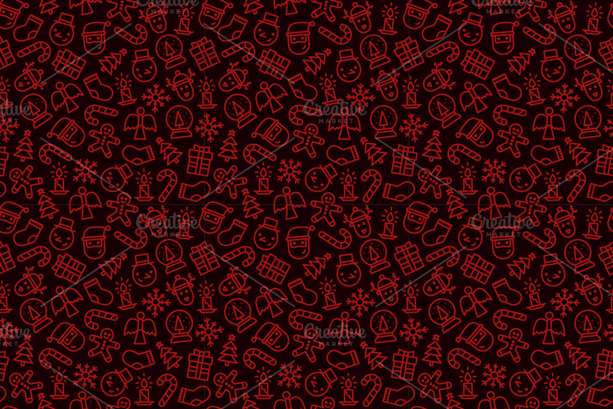 30 Сhristmas Icons + Pattern, an Outline Icon by chewkotski (Photo 4 of 5)