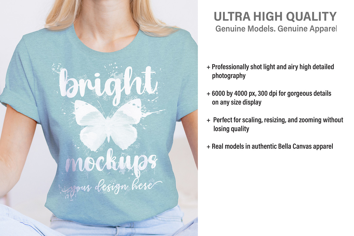 Bella Canvas 3001 T-shirt Mockup, a Print Template by BrightMockups (Photo 3 of 3)