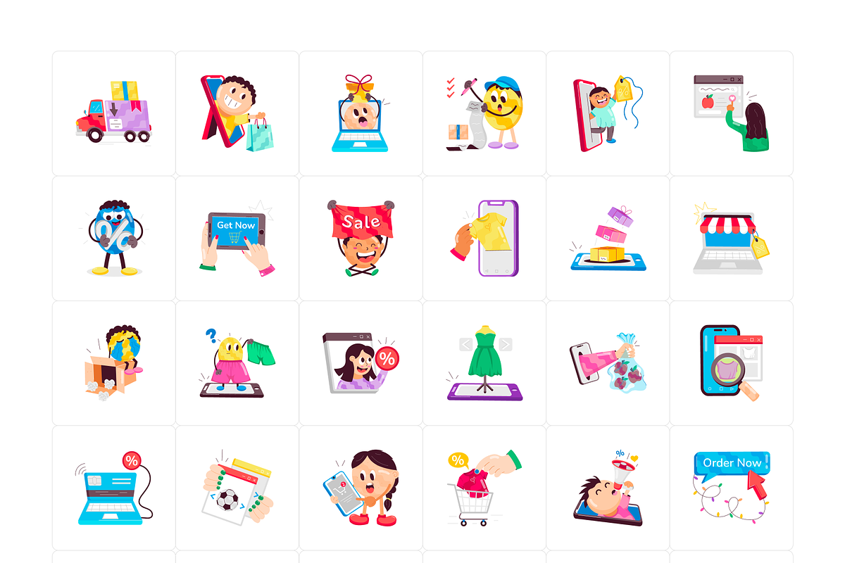 Animated Online Shopping Stickers, a Duotone Icon by Vectors Market (Photo 5 of 7)