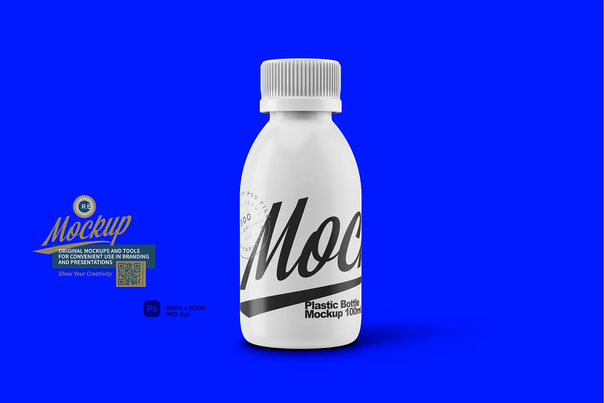 Plastic Bottle Mockup 100ml, a Packaging Mockup by Reformer Mockup (Photo 3 of 6)