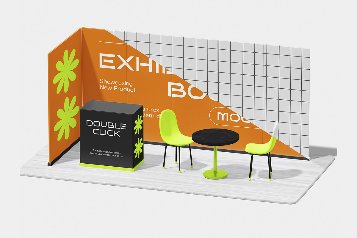 Exhibition Booth Mockup, an Advertising Mockup by Unerispace (Photo 2 of 2)