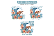 Floral Sea Turtle PNG, Nautical, an Illustration by TatiMockup (Thumbnail 4 of 7)