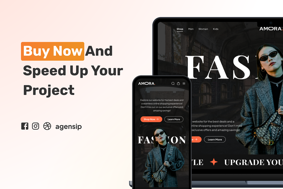 Amora - Fashion E-commerce Website, an UI Kit Template by Agensip Design Agency (Photo 10 of 10)