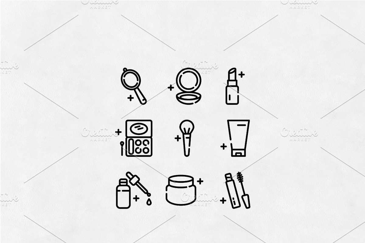 Makeup tools line icons, an Outline Icon by Lyolya Profitrolya (Photo 2 of 2)